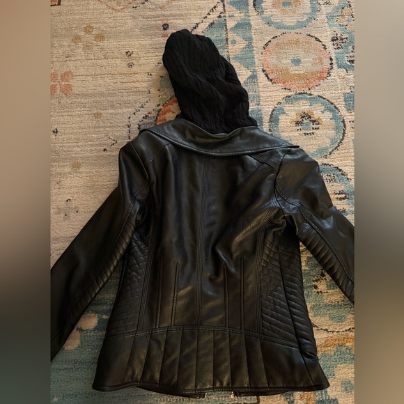 GUESS Black Leather Jacket for Women - Picture 4 of 5